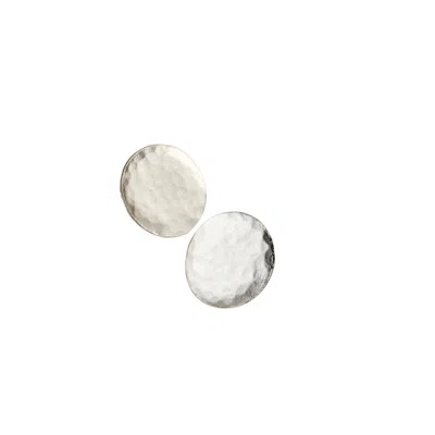 Posh Totty Designs Women's Sterling Silver Hammered Circle Stud Earrings