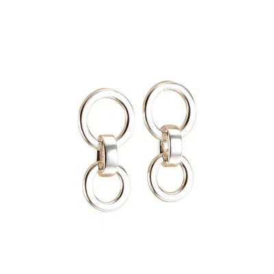 Posh Totty Designs Women's Sterling Silver Hanging Hoop Charm Stud Earrings