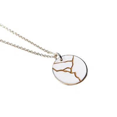 Posh Totty Designs Women's Sterling Silver Kintsugi Disc Necklace In Gold