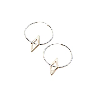 Posh Totty Designs Women's Sterling Silver Large Geometric Hoop Earrings