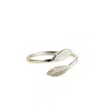 Posh Totty Designs Women's Sterling Silver Leaf Open Ring In Gray