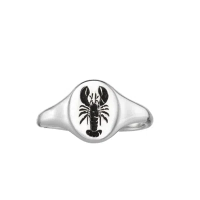Posh Totty Designs Women's Sterling Silver Lobster Signet Ring In Yellow