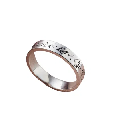 Posh Totty Designs Women's Sterling Silver Love The Earth Ring In Gray