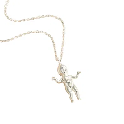 Posh Totty Designs Women's Sterling Silver Lucky Baby Charm Necklace In Metallic