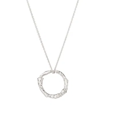 Posh Totty Designs Women's Sterling Silver Medium Twig Hoop Necklace In Metallic