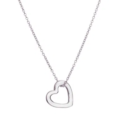 Posh Totty Designs Women's Sterling Silver Mini Heart Necklace In White