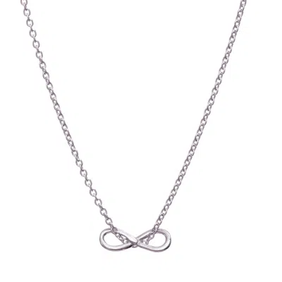 Posh Totty Designs Women's Sterling Silver Mini Infinity Charm Necklace In Metallic