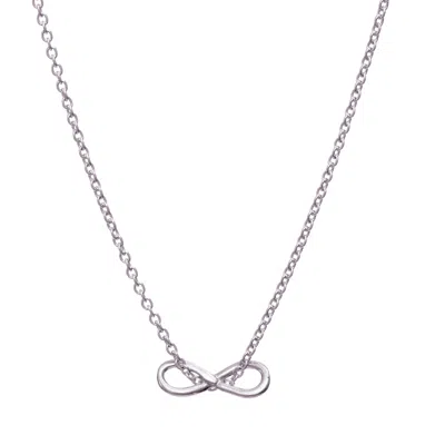 Posh Totty Designs Women's Sterling Silver Mini Infinity Charm Necklace In White