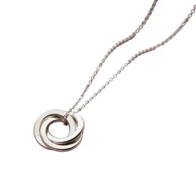 Posh Totty Designs Women's Sterling Silver Mini Russian Ring Necklace In Metallic
