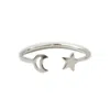 Posh Totty Designs Women's Sterling Silver Moon & Star Open Ring In Metallic