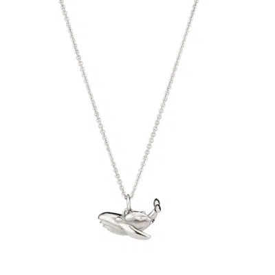 Posh Totty Designs Women's Sterling Silver Mummy & Baby Whale Charm Necklace In Metallic