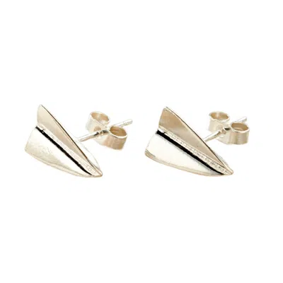 Posh Totty Designs Women's Sterling Silver Paper Plane Stud Earrings