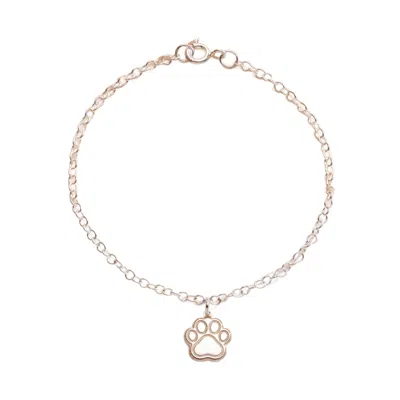 Posh Totty Designs Women's Sterling Silver Paw Print Dinky Charm Bracelet