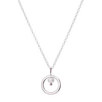 Posh Totty Designs Women's Sterling Silver Pearl And Circle Necklace In Metallic