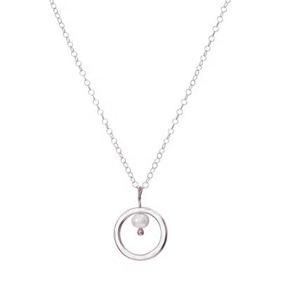 Posh Totty Designs Women's Sterling Silver Pearl And Circle Necklace In White