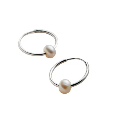 Posh Totty Designs Women's Sterling Silver Pearl Hoop Earrings In Multi