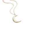 Posh Totty Designs Women's Sterling Silver Small Crescent Moon Necklace In Gold