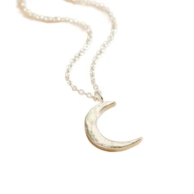 Posh Totty Designs Women's Sterling Silver Small Crescent Moon Necklace In Gold