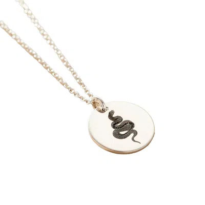 Posh Totty Designs Women's Sterling Silver Snake Spirit Animal Necklace In Metallic