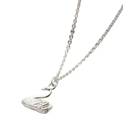 Posh Totty Designs Women's Sterling Silver Soulmate Swan Charm Necklace In Metallic