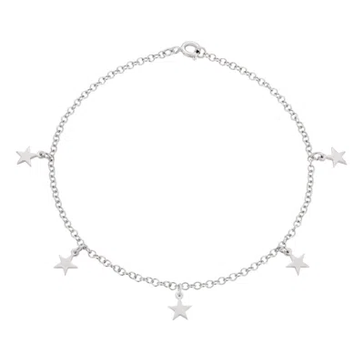 Posh Totty Designs Women's Sterling Silver Star Station Bracelet In Metallic