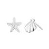 Posh Totty Designs Women's Sterling Silver Starfish & Shell Stud Earrings In Metallic