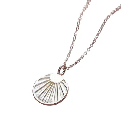 Posh Totty Designs Women's Sterling Silver Sunburst Disc Necklace In Gray