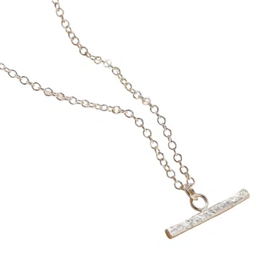 Posh Totty Designs Women's Sterling Silver Textured T-bar Necklace In Gold