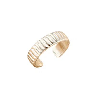 Posh Totty Designs Women's Sterling Silver Wave Open Ring In Gold