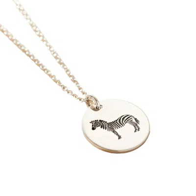 Posh Totty Designs Women's Sterling Silver Zebra Spirit Animal Necklace In White