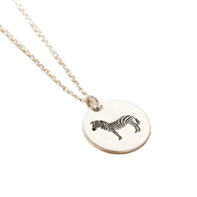 Posh Totty Designs Women's Sterling Silver Zebra Spirit Animal Necklace In Metallic
