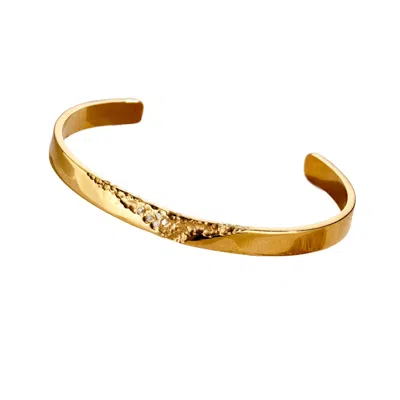 Posh Totty Designs Women's Strata Gold And Diamond Cuff Bangle