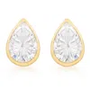 Posh Totty Designs Women's Teardrop Gold Stud Earrings With Cubic Zirconia In Gold
