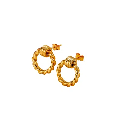 Posh Totty Designs Women's Tether Gold Hoop Stud Earrings