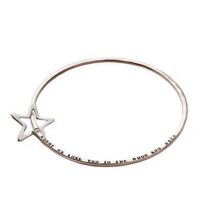 Posh Totty Designs Women's To Mummy Sterling Silver Star Bangle