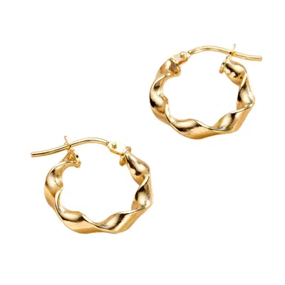 Posh Totty Designs Women's Twisted Solid Gold Organic Hoop Earrings