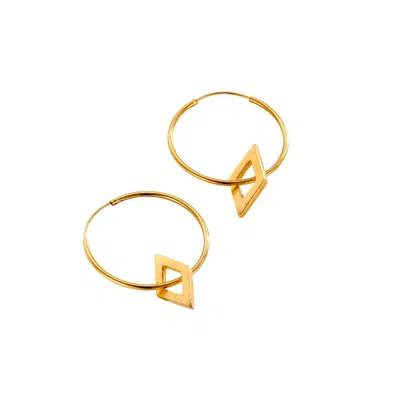 Posh Totty Designs Women's Yellow Gold Large Geometric Hoop Earrings