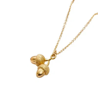 Posh Totty Designs Women's Yellow Gold Plated Acorn Charm Necklace
