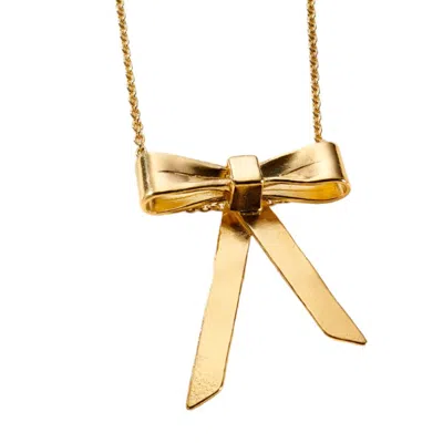 Posh Totty Designs Women's Yellow Gold Plated Bow Charm Necklace