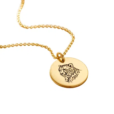 Posh Totty Designs Women's Yellow Gold Plated Cheetah Spirit Animal Necklace