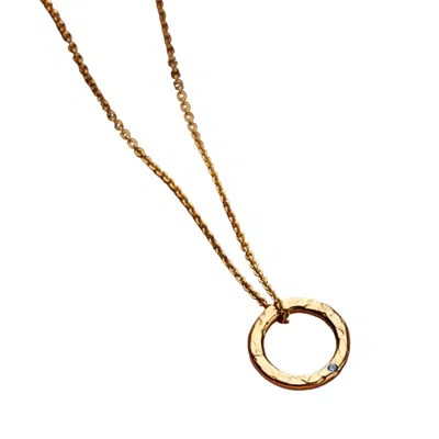 Posh Totty Designs Women's Yellow Gold Plated Confetti Birthstone Aquamarine Mini Message Necklace