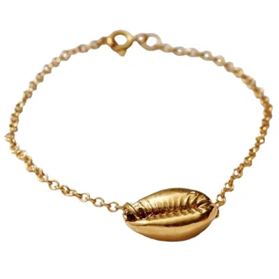Posh Totty Designs Women's Yellow Gold Plated Cowrie Shell Bracelet