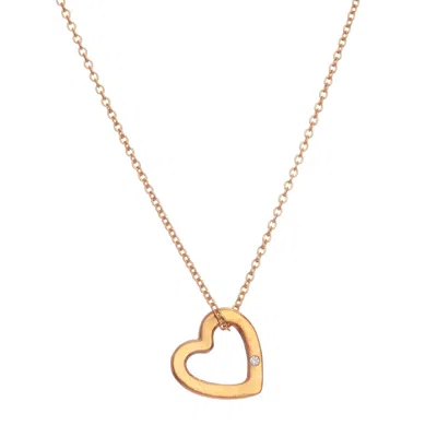 Posh Totty Designs Women's Yellow Gold Plated Diamond Heart Necklace