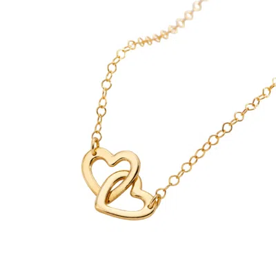 Posh Totty Designs Women's Yellow Gold Plated Double Heart Necklace