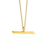 Posh Totty Designs Women's Yellow Gold Plated Flow T-bar Necklace