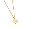 Posh Totty Designs Women's Yellow Gold Plated Four Leaf Clover Charm Necklace In Gold