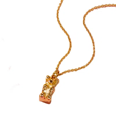Posh Totty Designs Women's Yellow Gold Plated Gummy Bear Charm Necklace