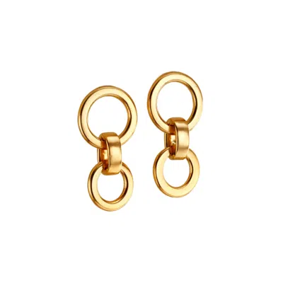 Posh Totty Designs Women's Yellow Gold Plated Hanging Hoop Charm Stud Earrings