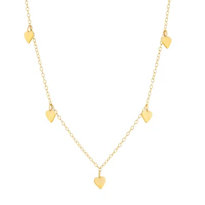 Posh Totty Designs Women's Yellow Gold Plated Heart Station Necklace