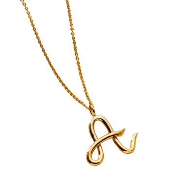 Posh Totty Designs Women's Yellow Gold Plated Large Organic Initial Necklace